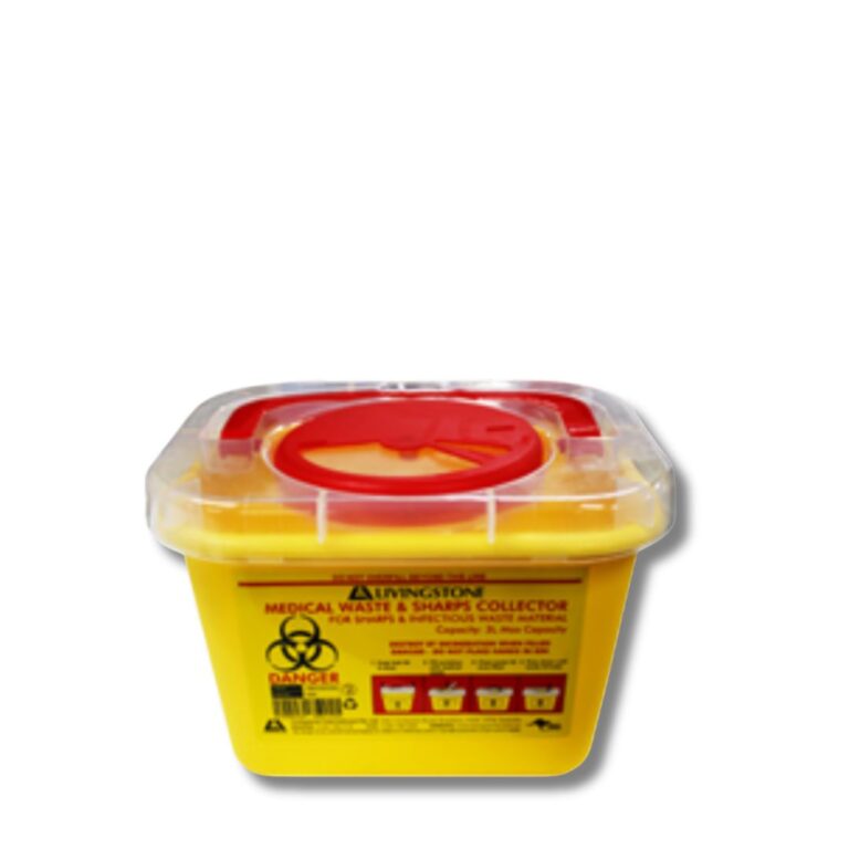 Livingstone Needles Sharps Waste Collector is designed to help healthcare facilities and clinics manage sharps safely and efficiently