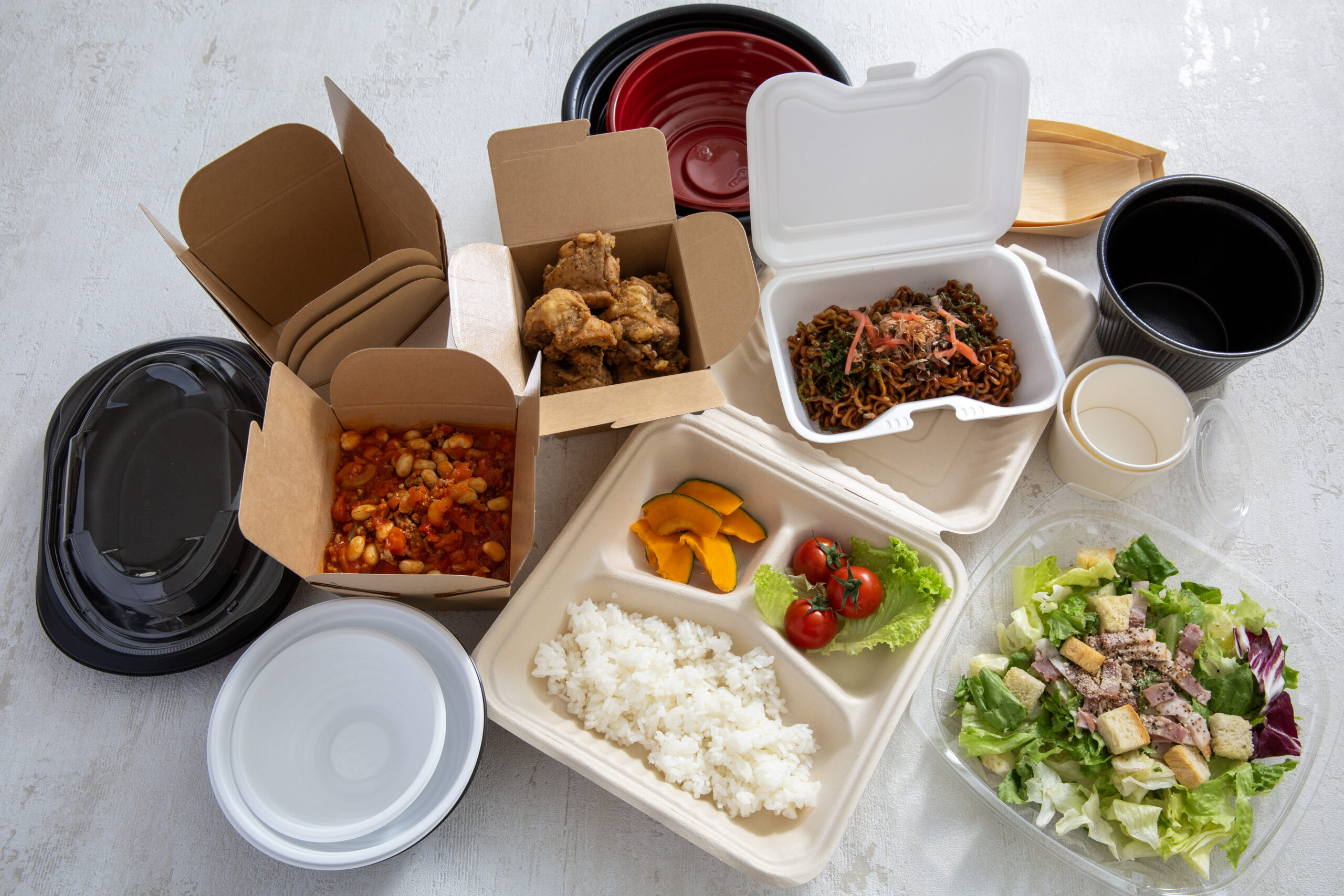 Food service take away packaging for aged care, healthcare and hospitality.
