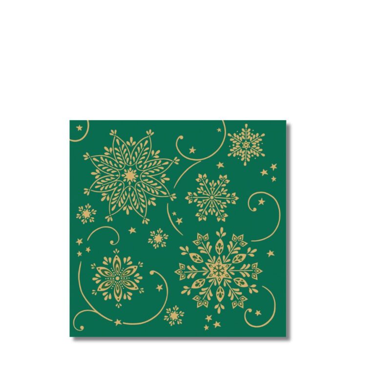 Dinner Napkins | Christmas Cristal  Green | 40x40cm | 50pcs