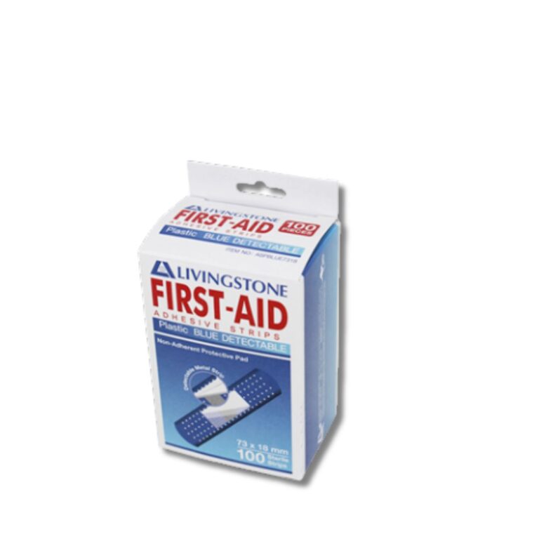 First Aid Adhesive Strips | Detectable Waterproof Blue | 100pcs