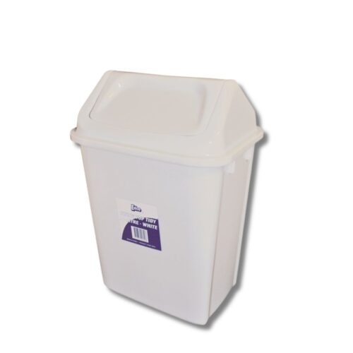 Bin | Swing Lid  | Plastic | White | 10 Litre | 6pcs