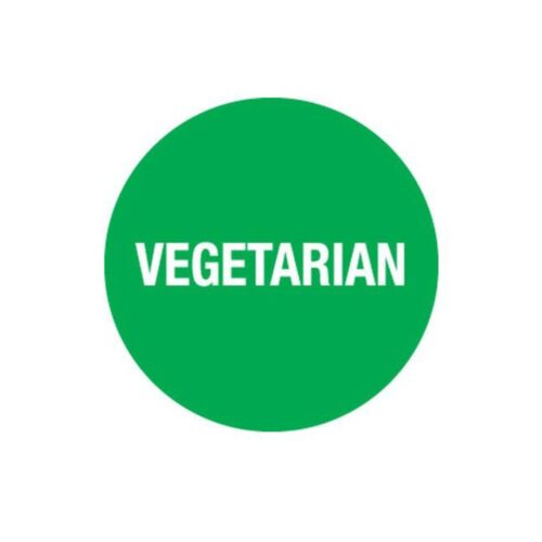 Removable Labels | Vegetarian Circle | 24mm Circle | 1000roll