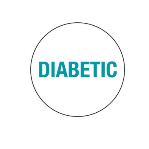 Removable Labels | Diabetic Circle | 24mm Circle | 1000roll