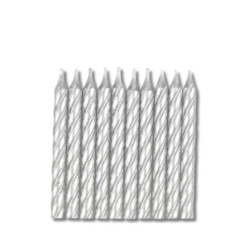 Spiral Candles | Silver | 12pcs