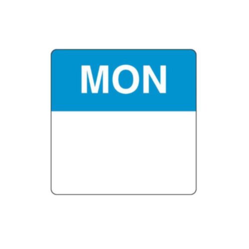 Dissolvable Labels | Monday | 40mm Square | 500roll