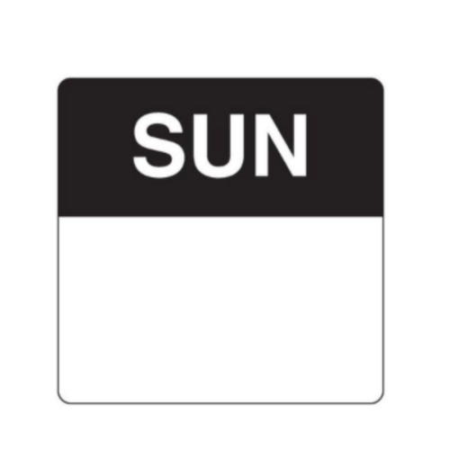 Dissolvable Labels | Sunday | 40mm Square | 500roll