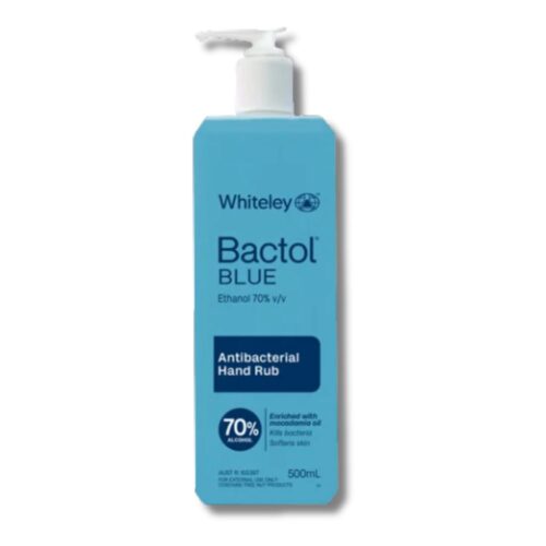 Hand Sanitiser | TGA Listed | Bactol Alcohol Gel | Blue | 500mL