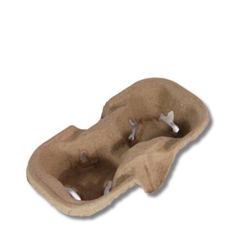 Carry Tray | Moulded Fibre Natural | 2 Cup | 200pcs