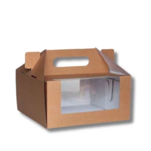 Cake Box | Pack'nCarry | Kraft 8" PET Window | 100pcs