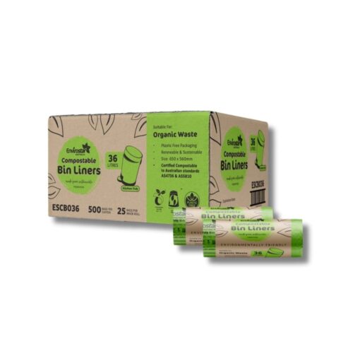 Garbage Bags | Compostable Bin Liner | Green Roll | 36L | 500pcs