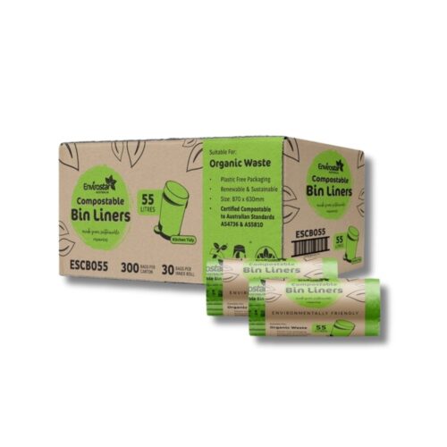 Garbage Bags | Compostable Bin Liner | Green Roll | 55L | 300pcs