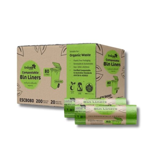 Garbage Bags | Compostable Bin Liner | Green Roll | 80L | 200pcs
