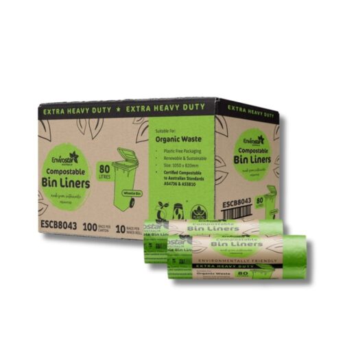 Garbage Bags | Compostable X Heavy Duty | Green | 80L | 100pcs