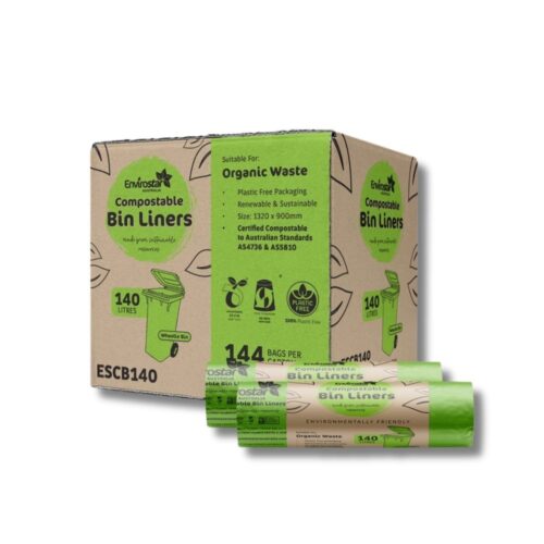 Garbage Bags | Compostable Bin Liner | Green Roll | 140L | 144pcs
