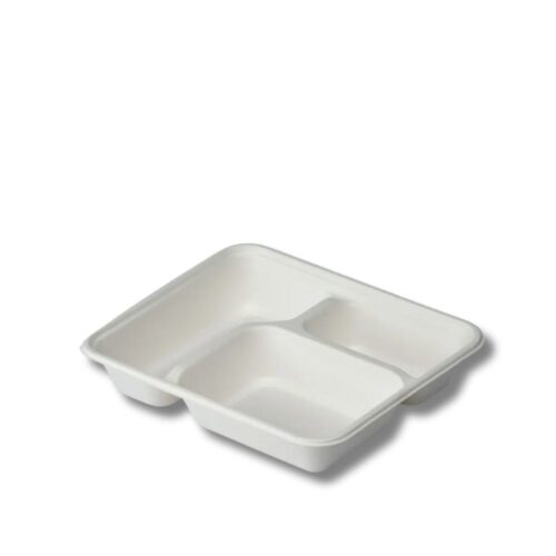 Trays | 3 Compartments | Sugarcane | 200pcs