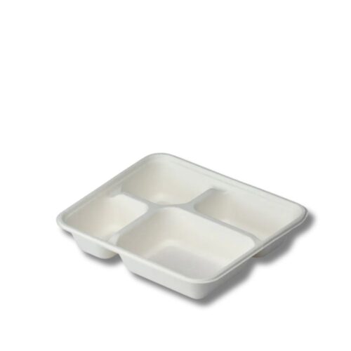 Trays | 4 Compartments | Sugarcane | 200pcs